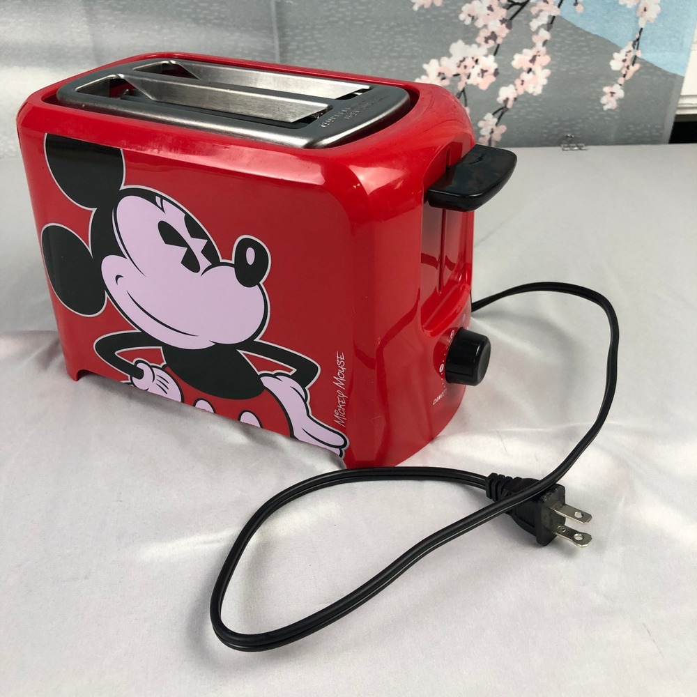 Disney Mickey Mouse 2 Slice Toaster Red Kitchen Appliance DCM-21